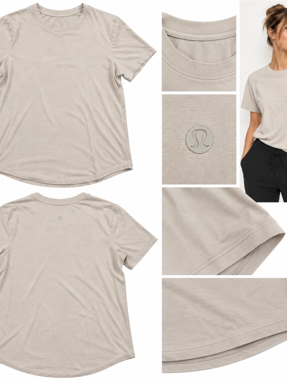 Lululemon Women’s Soft Crew Neck T-Shirt Taupe Beige Size 6